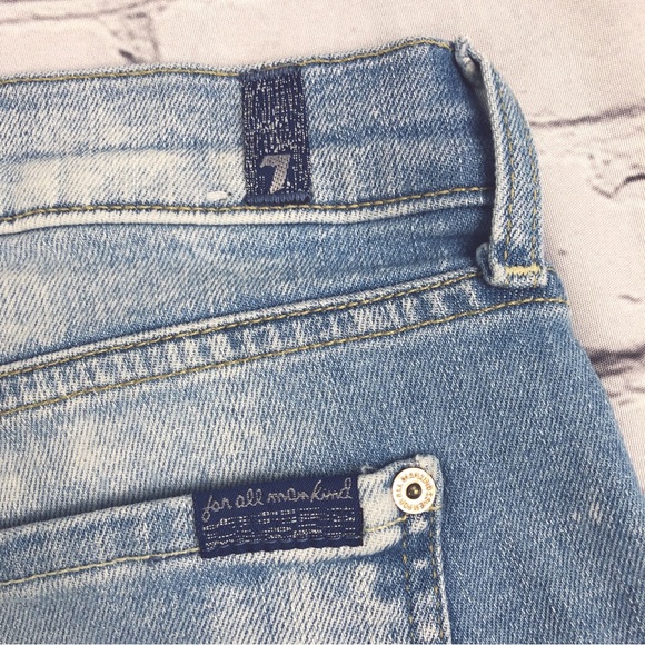 7 For All Mankind Josefina Distressed Skinny Boyfriend Jeans Sz 26 - Picture 14 of 16